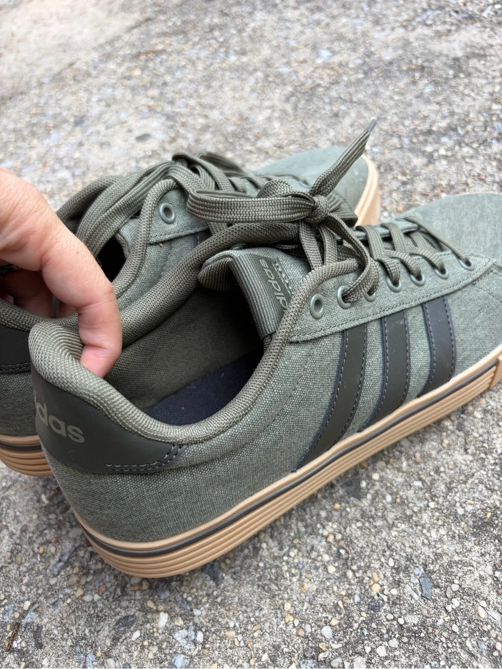 New! Men's army green Canvas Low-Top adidas Sneakers